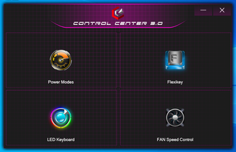 Startskärmen för Control Center 3.0