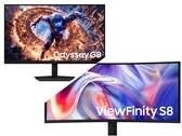 Samsung Odyssey G8 (överst) och ViewFinity S8 (nederst).
