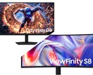 Samsung Odyssey G8 (överst) och ViewFinity S8 (nederst).
