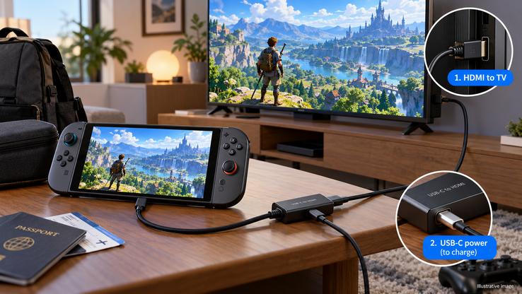 Nintendo Switch ansluten till TV