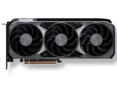 Artistrendering av AMD Radeon RX 9070 XT GPU. (Bildkälla: AMD)