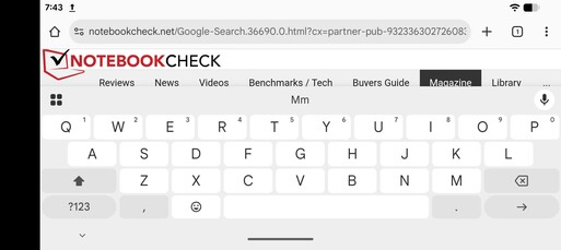 Gboard i liggande läge