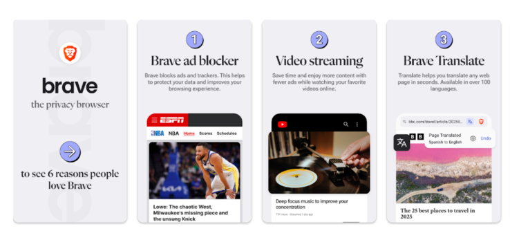 Brave Android webbläsare