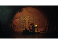 En skärmdump från spelet Stray som visar upp den detaljerade cyberpunk-miljön. (Bildkälla: Steam)