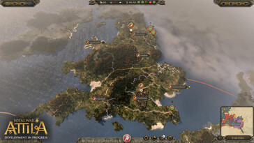 En bild som visar världskartan i Total War: Attila.