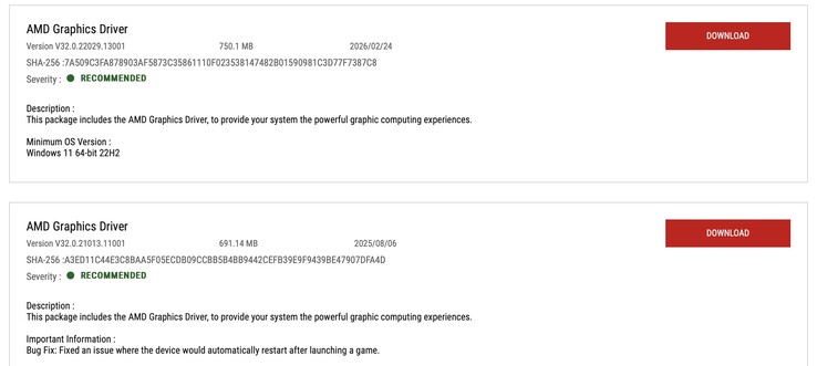 Intressant nog råkar drivrutinsuppdateringen vara på samma gren som tidigare.