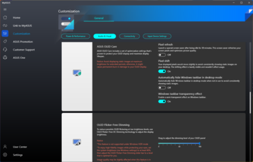 MyAsus OLED-inställningar