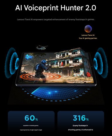 Funktion för AI-ljudförbättring i Legion Y700 Gen 5-spelplatta