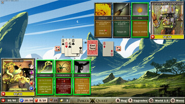 På bilden: En skärmdump från ett spel från Poker Quest: Swords and Spades.