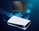 En Steam Machine syns ovanför PS5-konsolen