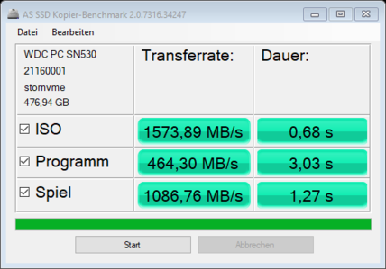 AS SSD - kopieringstester