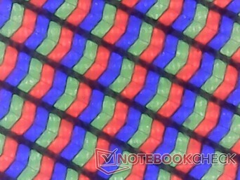 Skarpa RGB-pixlar med minimal kornighet trots det matta överlägget