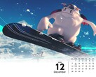 Final Fantasy 7 kalender tapet som visar snowboard (Bildkälla: Square Enix med redigeringar)