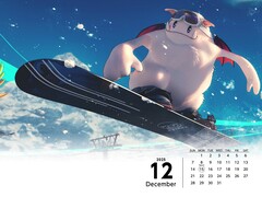 Final Fantasy 7 kalender tapet som visar snowboard (Bildkälla: Square Enix med redigeringar)