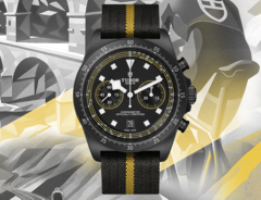 Tudor Pelagos FXD Chrono Yellow (bilden) har en egenutvecklad 43 mm boett i mattlackad kolfiberkomposit. (Bildkälla: Tudor)