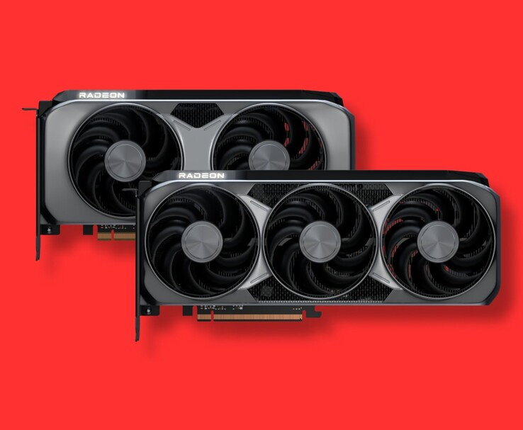 Två AMD Radeon-grafikkort med kylare med tre fläktfläktar (Bildkälla: AMD)