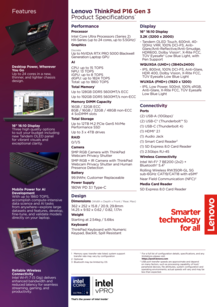 Lenovo ThinkPad P16 Gen 3: Specifikationer