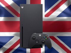 Xbox Series X ses framför Storbritanniens flagga