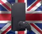 Xbox Series X ses framför Storbritanniens flagga