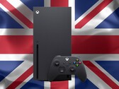 Xbox Series X ses framför Storbritanniens flagga
