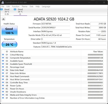 ADATA SE920 stöder PCIe 4.0 x4