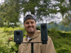 DJI Osmo 360 och Insta360 X5 bredvid varandra. (Bildkälla: Benett Graezer)