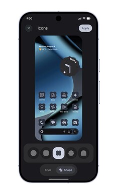 Formen på appikonerna kan ändras