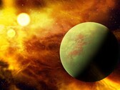 En konstnärsillustration som visar en exoplanet med två stjärnor. (Bildkälla: Terranaut - Pixabay)