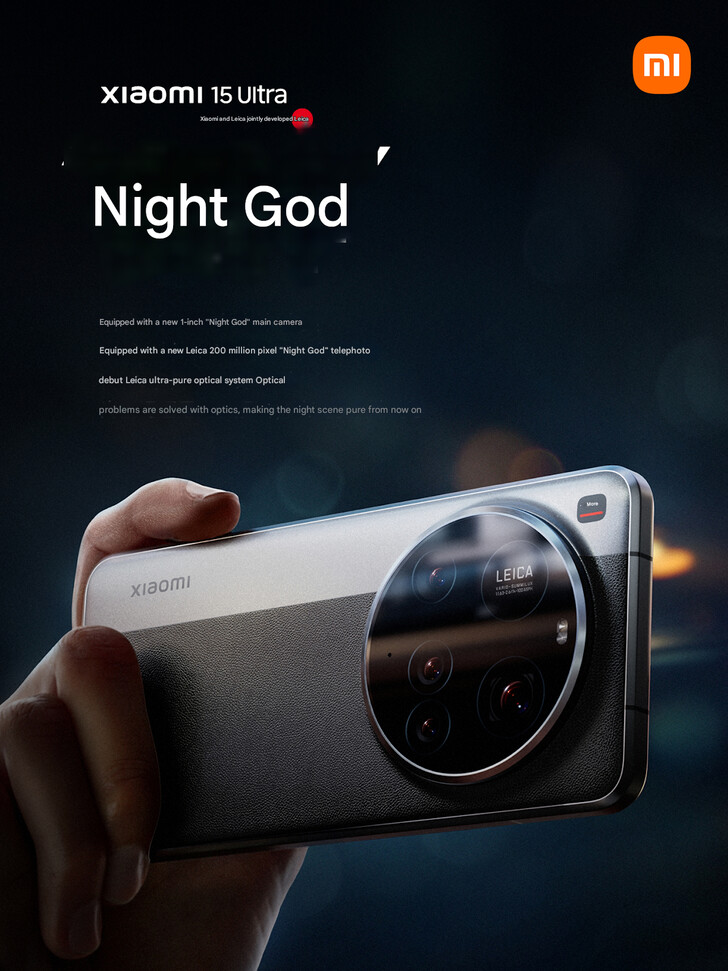 Xiaomi 15 Ultra utpekas som "Night God" (Bildkälla: Xiaomi - maskinöversatt)