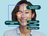 Den rosa färgade Zenni Optical ID Guard glasögonbeläggningen hjälper till att blockera ansiktssäkerhetshot genom att stoppa fullständiga ansiktsskanningar. (Bildkälla: Zenni Optical)