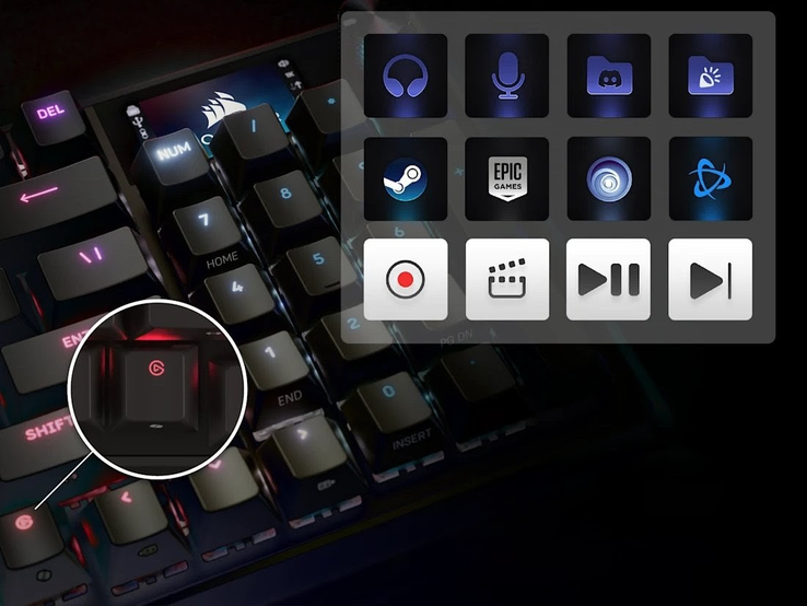 Den dedikerade Stream Deck Launch-knappen öppnar upp virtuella paneler med ett obegränsat antal programmerbara snabbtangenter