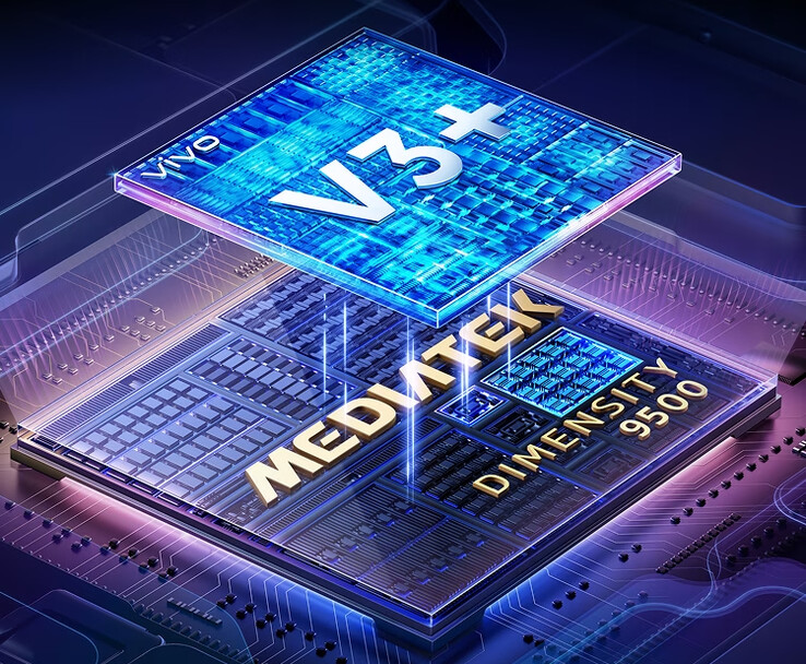Vivo X300 och X300 Pro kombinerar MediaTeks Dimensity 9500-chipset med ett Vivo-internt V3+-bildchipset. (Bildkälla: Vivo)