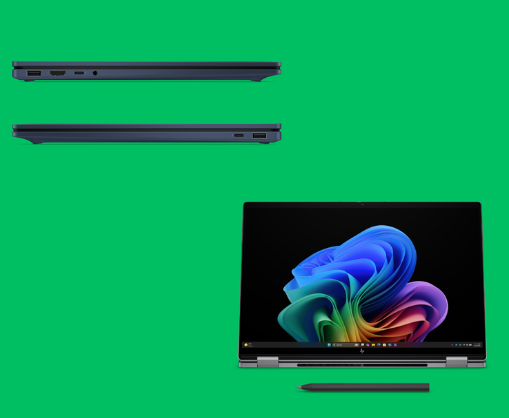 HP OmniBook X Flip 16-tums 2-i-1 bärbar dator visas i surfplatteläge med stöd för pekpenna (Bildkälla: HP)