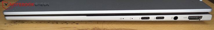 Höger: 2 x Thunderbolt 4, uttag för headset, HDMI
