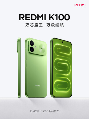 Officiell reklambild som visar designen på Redmi K100.