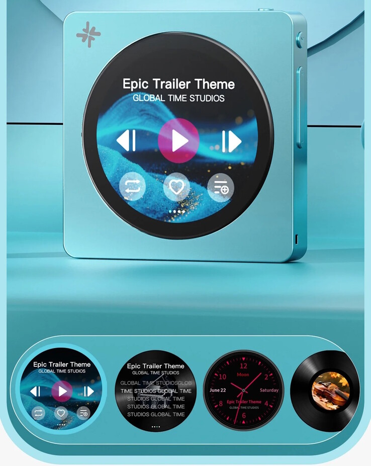 Den runda pekskärmen på 1,8 tum på Fiio Snowsky Disc DAP har stöd för en mängd olika skins.