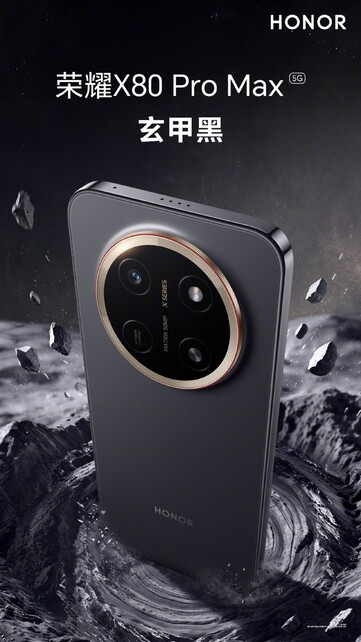Honor X80 Pro Max i färgen Mystic Black.