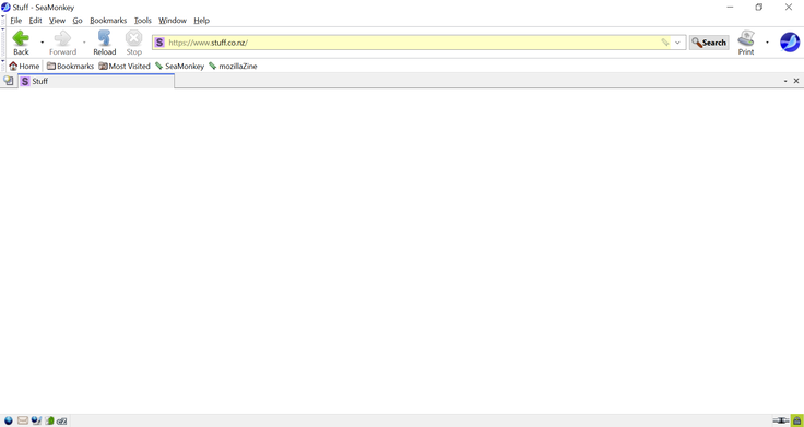 Version 2.53.22: Stuff.co.nz laddas inte alls till skillnad från den Firefox 128-baserade 2.53.21 (Bildkälla: Skärmdump - Notebookcheck)