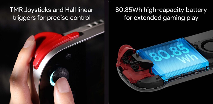 Handdatorn har ett 80,85Wh batteri, medan USB Type-C-porten också stöder videoutgång