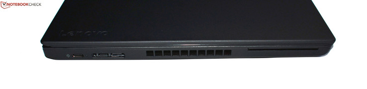 Vänster: 2x USB 3.1 Gen2 Typ C, Mini-Ethernet/Dockningsport, smartcard-läsare