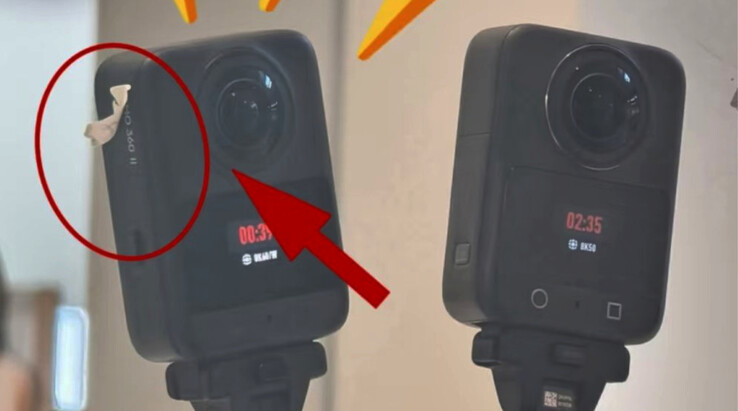Den ännu inte lanserade Osmo 360 II bredvid Osmo 360, från vänster till höger.