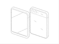 Samsungs påstådda rullbara telefon sägs expandera vertikalt, vilket framgår av en rapporterad patentansökan. (Bildkälla: DomoAI och xleaks7)