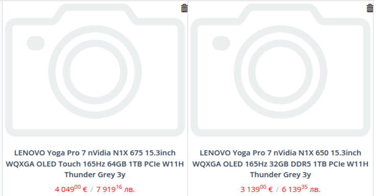 En återförsäljarläcka avslöjar redan två Nvidia N1X-modeller och höga priser för en Lenovo Yoga Pro 7