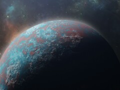 En konstnärs illustration som visar en exoplanet.