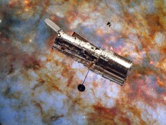En bild av Hubble överlagrad på en bild av Messier 82 (Bildkälla: ESA/Hubble, NASA, och W. D. Vacca; redigerad)