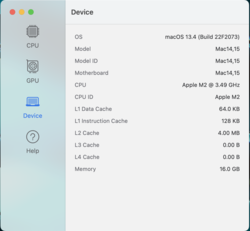 Geekbench: systeminformation