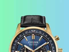Citizens nya Racing Chronograph kombinerar en blå urtavla med en guldfärgad boett.