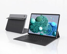 S13 Neo finns för närvarande att köpa för 576 dollar på AliExpress. Bild: en reklambild som visar fram- och baksidan av den konvertibla datorn med det magnetiska tangentbordet anslutet.