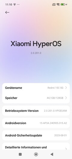 Programvara: Xiaomi Redmi 15C