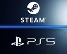 Banner med Steam- och PS5-logotyper visas (Bildkälla: Steam, Sony PlayStation med redigeringar)